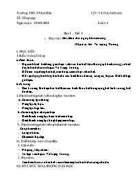 Giáo án Âm nhạc 8 - Tuần 1 - Năm học 2021-202