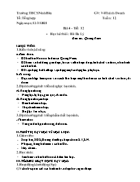 Giáo án Âm nhạc 8 - Tuần 12 - Năm học 2021-20