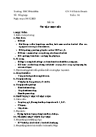 Giáo án Âm nhạc 8 - Tuần 16 - Năm học 2021-20