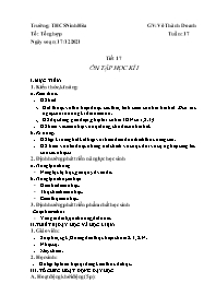 Giáo án Âm nhạc 8 - Tuần 17, Tiết 17: Ôn tập 