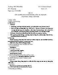 Giáo án Âm nhạc 8 - Tuần 23 - Năm học 2021-20