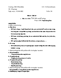 Giáo án Âm nhạc 8 - Tuần 30 - Năm học 2021-20