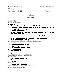 Giáo án Âm nhạc 8 - Tuần 33, Tiết 33: Ôn tập 
