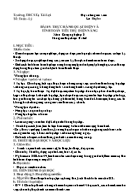 Giáo án Công nghệ 8 - Tuần 26 - Lê Thị Trí