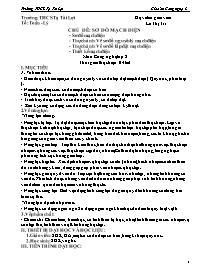 Giáo án Công nghệ 8 - Tuần 30-35 - Lê Thị Trí