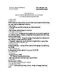 Giáo án Công nghệ 8 - Tuần 30 - Năm học 2021-