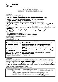 Giáo án Công nghệ 8 - Tuần 4 - Năm học 2019-2