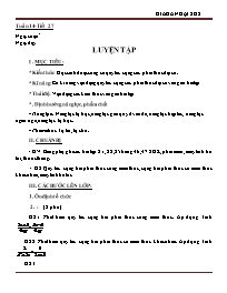 Giáo án Đại số Lớp 8 - Tuần 14, Tiết 27+28