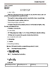 Giáo án Đại số Lớp 8 - Tuần 15, Tiết 29+30