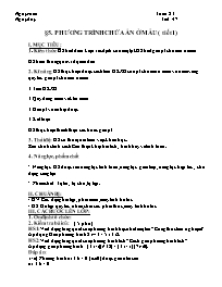 Giáo án Đại số Lớp 8 - Tuần 23, Tiết 47+48