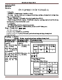 Giáo án Đại số Lớp 8 - Tuần 35, Tiết 68: Ôn t