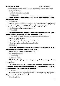 Giáo án Địa lí 8 - Tiết 44, Bài 40: Thực hành Đọc Lát cắt địa lí tự nhiên tổng hợp - Năm học 2019-2020