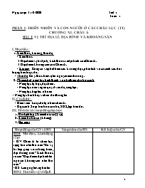 Giáo án Địa lí 8 - Tuần 1, Bài 1: Vị trí địa