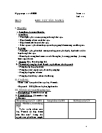 Giáo án Địa lí 8 - Tuần 11, Bài 9: Khu vực Tâ