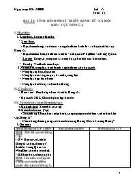 Giáo án Địa lí 8 - Tuần 15, Bài 13: Tình hình
