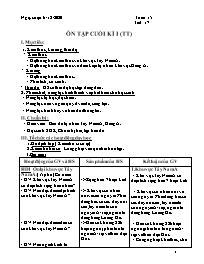 Giáo án Địa lí 8 - Tuần 17: Ôn tập cuối học k