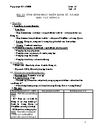 Giáo án Địa lí 8 - Tuần 18, Bài 13: Tình hình