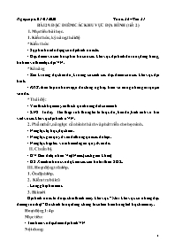 Giáo án Địa lí 8 - Tuần 26, Bài 29: Đặc điểm các khu vực địa hình (Tiết 2) - Năm học 2019-2020