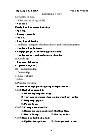 Giáo án Địa lí 8 - Tuần 8, Tiết 8: Kiểm tra 1 tiết - Năm học 2019-2020