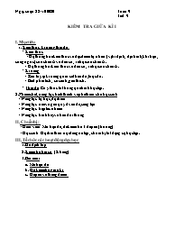 Giáo án Địa lí 8 - Tuần 9: Kiểm tra giữa kì I