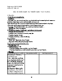 Giáo án Địa lí Lớp 8 - Tuần 12, Bài 10: Điều 