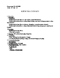 Giáo án Địa lí Lớp 8 - Tuần 18: Kiểm tra cuối