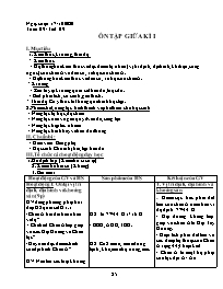 Giáo án Địa lí Lớp 8 - Tuần 9: Ôn tập giữa kì
