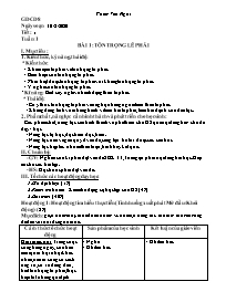 Giáo án GDCD 8 - Tiết 1, Bài 1: Tôn trọng lẽ