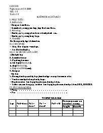 Giáo án GDCD 8 - Tuần 11 - Năm học 2020-2021