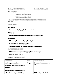 Giáo án Giáo dục thể chất 8 - Tuần 1 - Mã Đồn