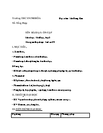 Giáo án Giáo dục thể chất 8 - Tuần 15 - Mã Đồ