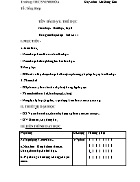 Giáo án Giáo dục thể chất 8 - Tuần 6 - Năm họ