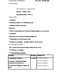 Giáo án Giáo dục thể chất 8 - Tuần 7 - Năm họ