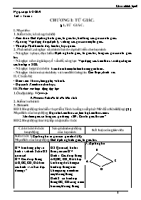 Giáo án Hình học 8 - Tuần 1 - Năm học 2019-20