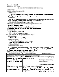 Giáo án Hóa học 8 - Tuần 12 - Năm học 2020-20