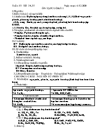 Giáo án Hóa học 8 - Tuần 15 - Năm học 2020-20