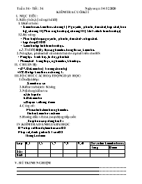 Giáo án Hóa học 8 - Tuần 16 - Năm học 2020-20