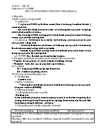 Giáo án Hóa học 8 - Tuần 17 - Năm học 2020-20