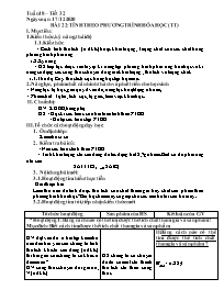 Giáo án Hóa học 8 - Tuần 18 - Năm học 2020-20