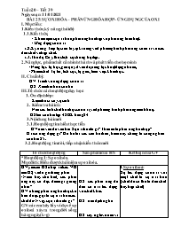 Giáo án Hóa học 8 - Tuần 20 - Năm học 2020-20