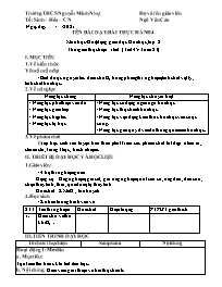 Giáo án Hóa học 8 - Tuần 23 - Năm học 2020-20