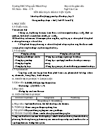 Giáo án Hóa học 8 - Tuần 25 - Năm học 2020-20