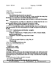 Giáo án Hóa học 8 - Tuần 3 - Năm học 2020-202