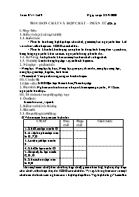 Giáo án Hóa học 8 - Tuần 5 - Năm học 2020-202
