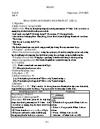 Giáo án Hóa học 8 - Tuần 5 - Năm học 2021-202