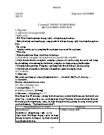 Giáo án Hóa học 8 - Tuần 8 - Năm học 2021-202