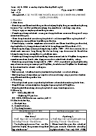 Giáo án Lịch sử 8 - Chuyên đề 9: Các nước Tư 
