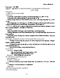 Giáo án Lịch sử 8 - Tiết 39, Bài 25: Kháng ch