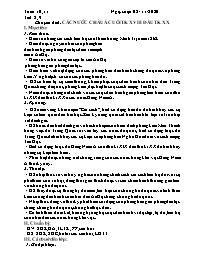 Giáo án Lịch sử 8 - Tuần 10+11 - Năm học 2020