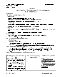 Giáo án Lịch sử 8 - Tuần 4 - Năm học 2020-202
